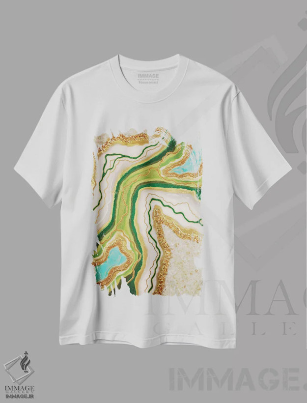 تیشرت سفید طرح دار مهر اجدادی، هنر فاخر معاصر اثر گوگا استودیو | فروشگاه ایماژ