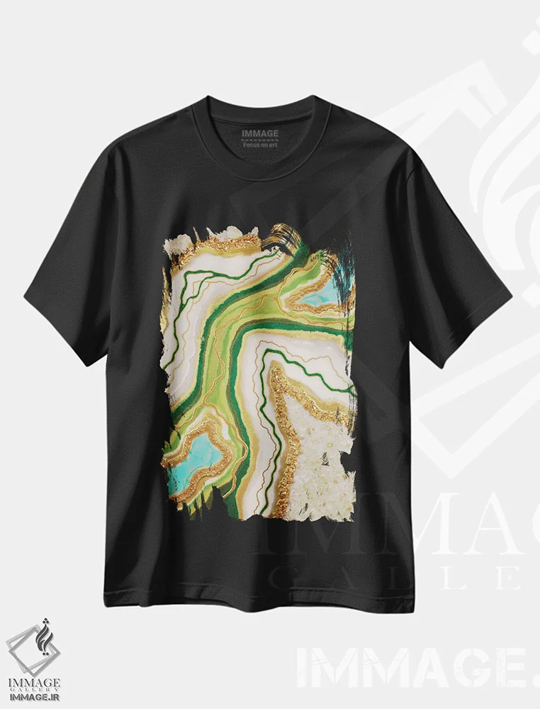 تیشرت مشکی طرح دار مهر اجدادی، هنر فاخر معاصر اثر گوگا استودیو | immage.ir