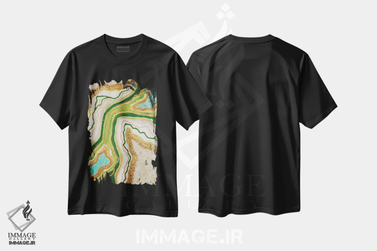 تیشرت مشکی طرح دار مهر اجدادی، هنر فاخر معاصر اثر گوگا استودیو | immage.ir