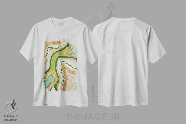 تیشرت سفید طرح دار مهر اجدادی، هنر فاخر معاصر اثر گوگا استودیو | فروشگاه ایماژ