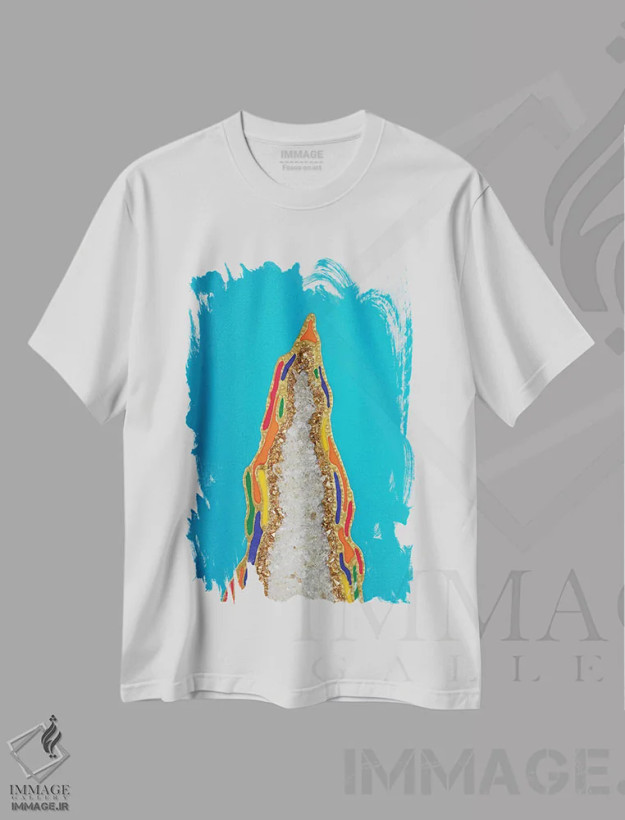 تیشرت سفید طرح دار آرامش اثر گوگا استودیو | فروشگاه ایماژ