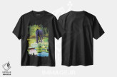 تیشرت مشکی طرح دار سرزمین رؤیا - سیاه، هنر فاخر معاصر اثر گوئیگن ژا | فروشگاه ایماژ