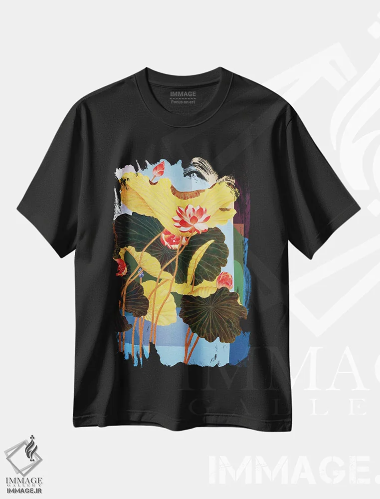 تیشرت مشکی طرح دار بازیابی II، هنر فاخر معاصر اثر گوئیگن ژا | immage.ir