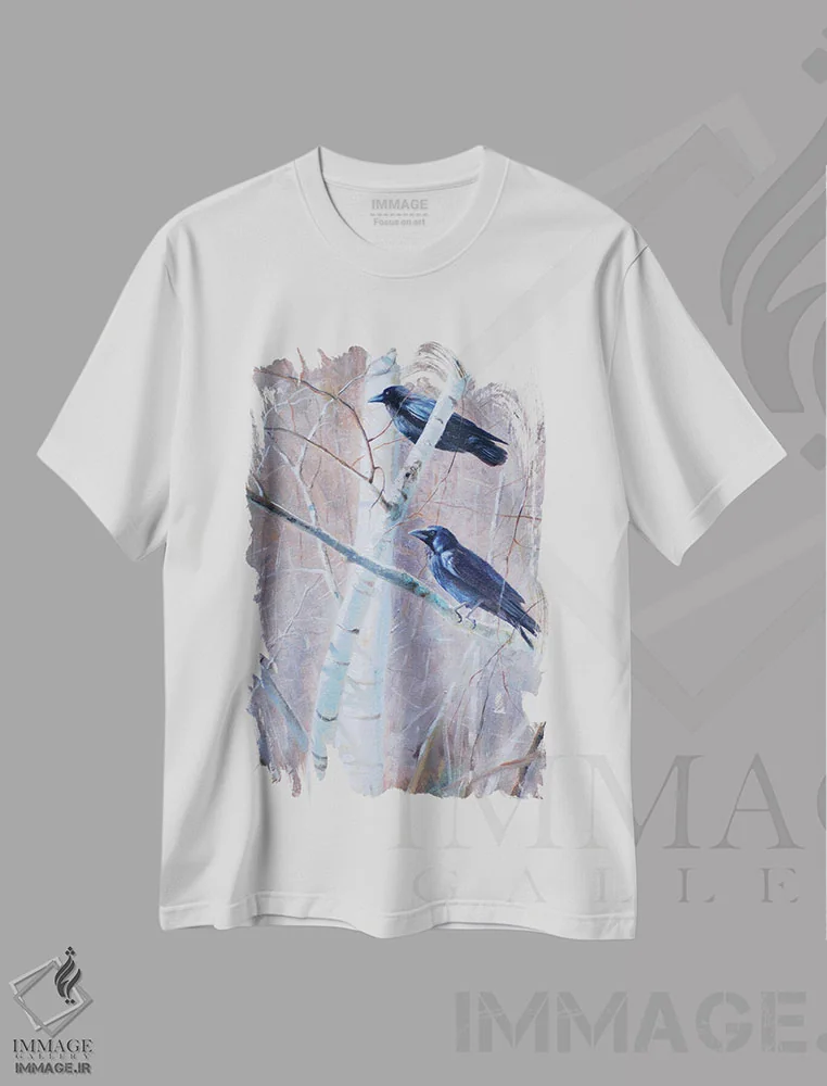 تیشرت سفید طرح دار تماشاگران، دکور کلبه و لژ اثر گرانت هکینگ | فروشگاه ایماژ