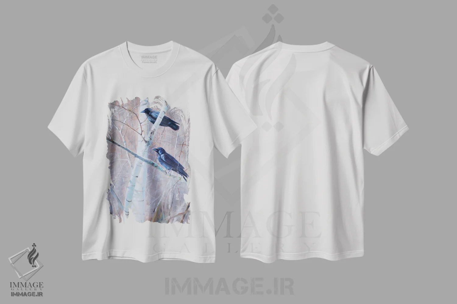 تیشرت سفید طرح دار تماشاگران، دکور کلبه و لژ اثر گرانت هکینگ | فروشگاه ایماژ