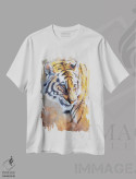 تیشرت سفید طرح دار ببر، تزئینی اثر گرانت هکینگ | immage.ir