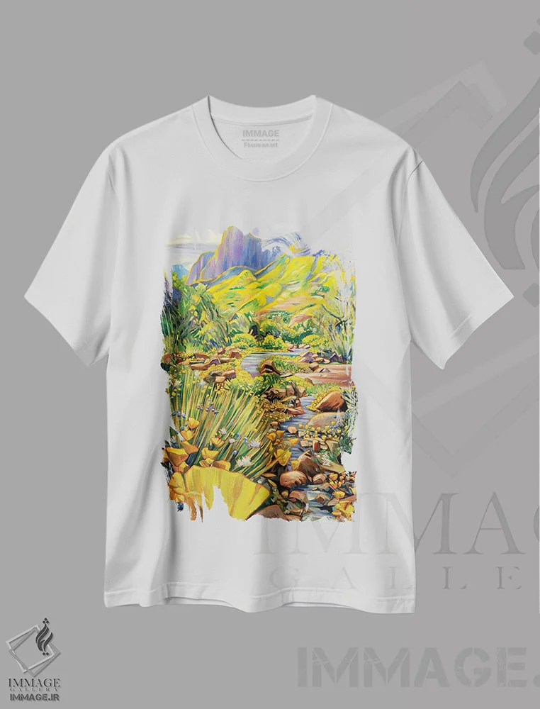 تیشرت سفید طرح دار بهار آریزونا، هنر فاخر معاصر اثر گرگ هایل | فروشگاه ایماژ