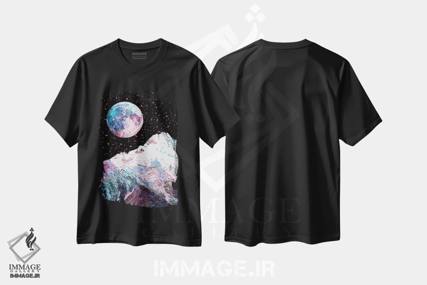 تیشرت مشکی طرح دار ماه کامل ۱۷، تزئینی اثر گب فرناندو | immage.ir