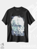 تیشرت مشکی طرح دار آلبرت اینشتین آبی، هنر فاخر معاصر اثر گری هاگبن | immage.ir