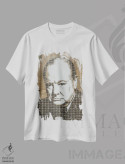تیشرت سفید طرح دار چرچیل، مدیوم اثر گری هاگبن | فروشگاه ایماژ