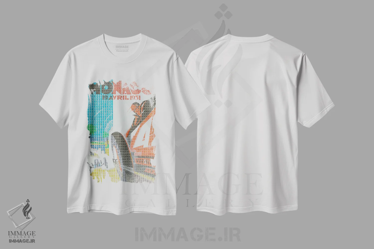 تیشرت سفید طرح دار موناکو XXXI، مدیوم اثر گری هاگبن | immage.ir