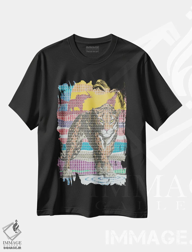 تیشرت مشکی طرح دار سافاری آفریقایی، مدیوم اثر گری هاگبن | فروشگاه ایماژ