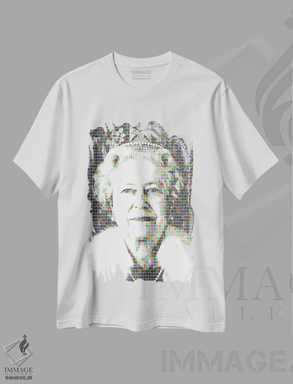 تیشرت سفید طرح دار خدا نگهدار، هنر فاخر معاصر اثر گری هاگبن | immage.ir