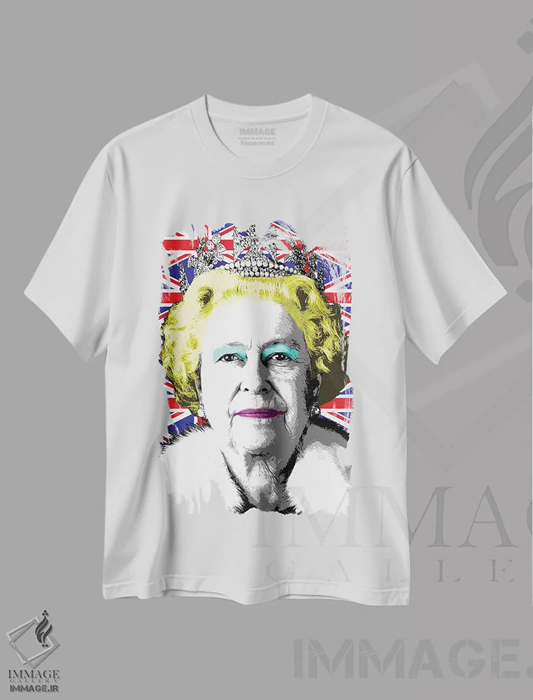تیشرت سفید طرح دار پرچم لیز، هنر فاخر معاصر اثر گری هاگبن | فروشگاه ایماژ