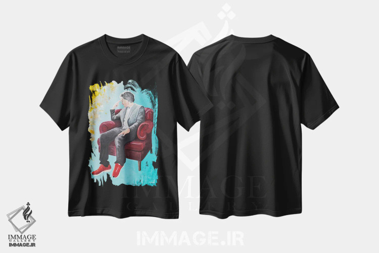 تیشرت مشکی طرح دار اندیشمند، مدیوم اثر گری هاگبن | immage.ir