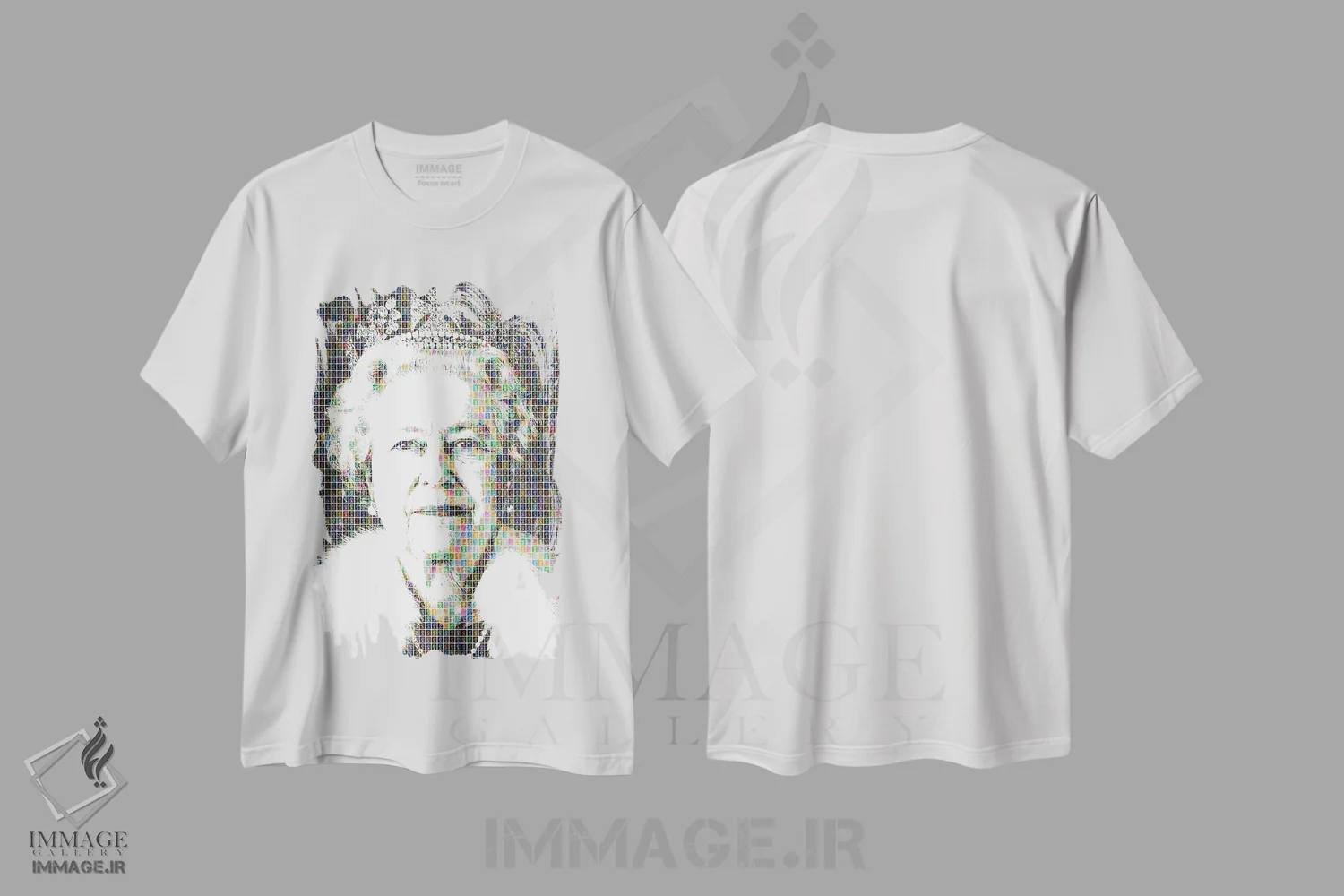 تیشرت سفید طرح دار خدا نگهدار، هنر فاخر معاصر اثر گری هاگبن | immage.ir