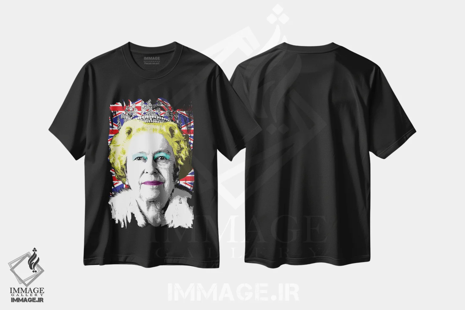 تیشرت مشکی طرح دار پرچم لیز، هنر فاخر معاصر اثر گری هاگبن | immage.ir