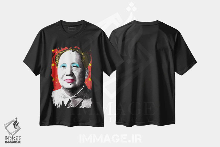 تیشرت مشکی طرح دار مرلین مائو، هنر فاخر معاصر اثر گری هاگبن | immage.ir