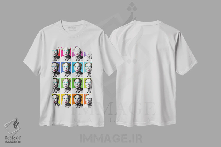 تیشرت سفید طرح دار مرلین مائو در ۱۶ نسخه، هنر فاخر معاصر اثر گری هاگبن | immage.ir