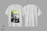 تیشرت سفید طرح دار مرلین ترامپ، هنر فاخر معاصر اثر گری هاگبن | فروشگاه ایماژ