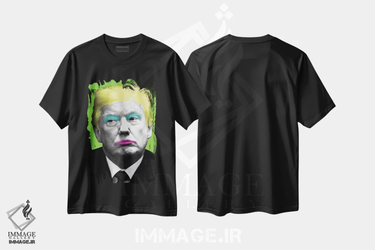 تیشرت مشکی طرح دار مرلین ترامپ، هنر فاخر معاصر اثر گری هاگبن | immage.ir