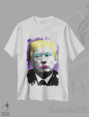 تیشرت سفید طرح دار مرلین ترامپ، هنر فاخر معاصر اثر گری هاگبن | immage.ir