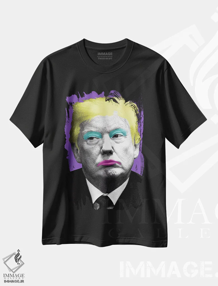 تیشرت مشکی طرح دار مرلین ترامپ، هنر فاخر معاصر اثر گری هاگبن | فروشگاه ایماژ