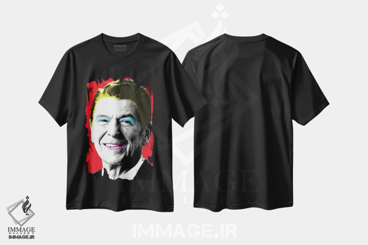 تیشرت مشکی طرح دار نانسی ریگان، هنر فاخر معاصر اثر گری هاگبن | immage.ir