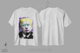 تیشرت سفید طرح دار مرلین ترامپ، هنر فاخر معاصر اثر گری هاگبن | immage.ir
