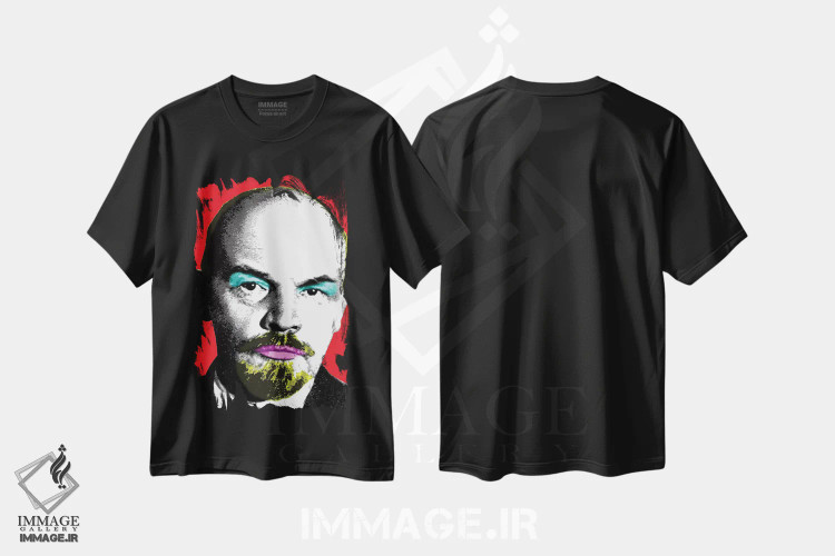 تیشرت مشکی طرح دار اوه آقای لنین، هنر فاخر معاصر اثر گری هاگبن | فروشگاه ایماژ