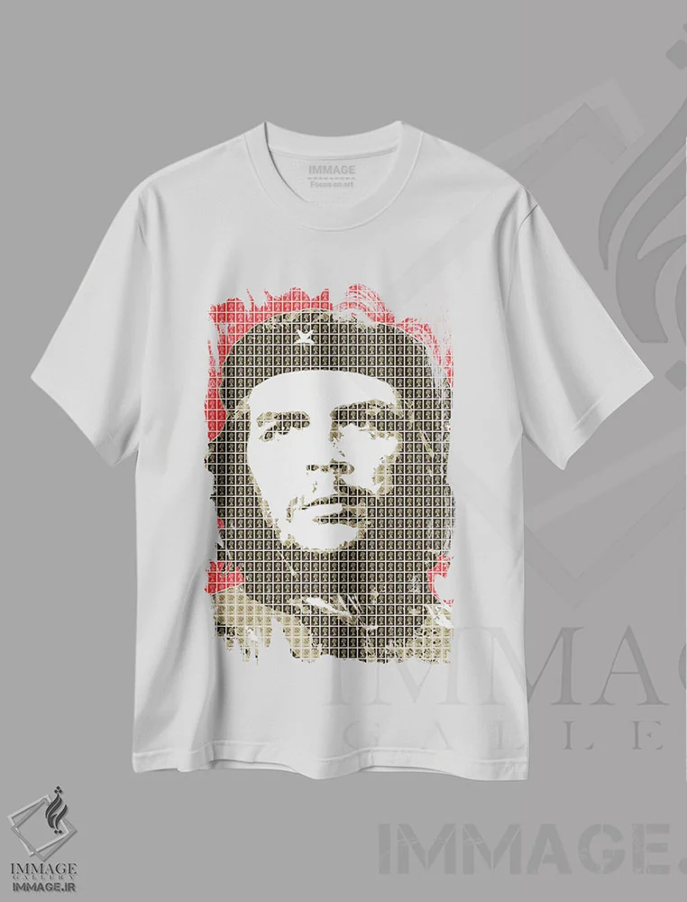 تیشرت سفید طرح دار انقلاب قرمز، هنر فاخر معاصر اثر گری هاگبن | فروشگاه ایماژ