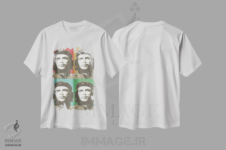 تیشرت سفید طرح دار انقلاب در چهار نسخه، هنر فاخر معاصر اثر گری هاگبن | immage.ir