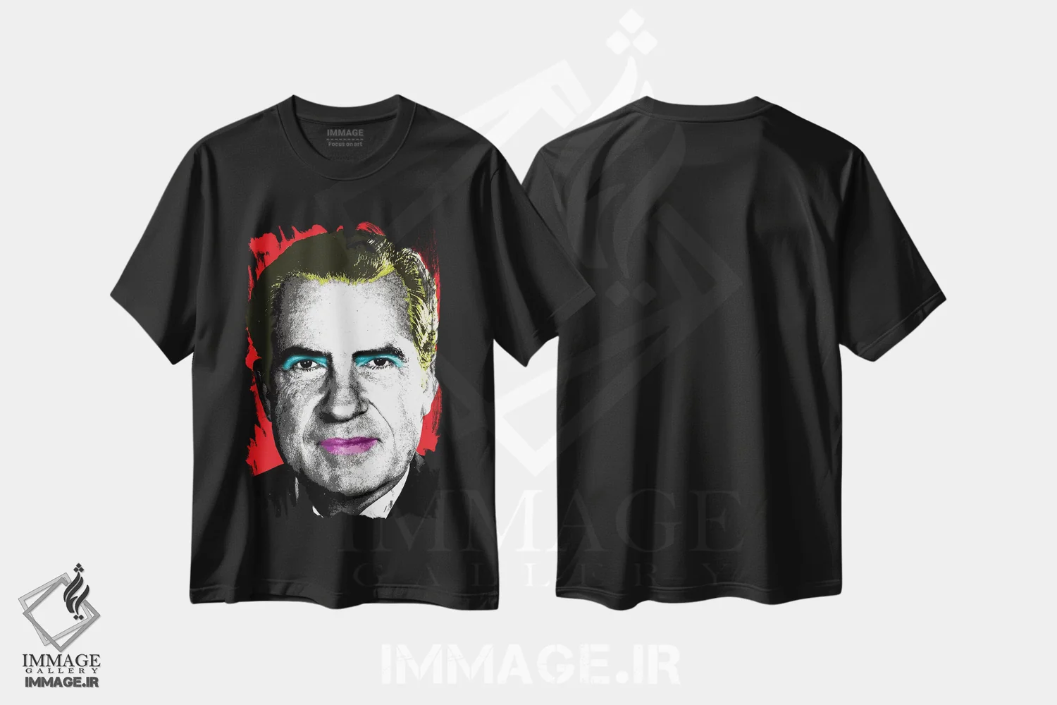 تیشرت مشکی طرح دار تریسی دیکی مونرو، هنر فاخر معاصر اثر گری هاگبن | فروشگاه ایماژ