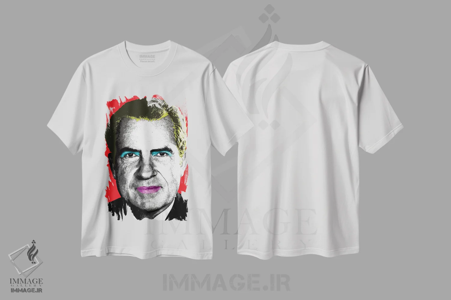 تیشرت سفید طرح دار تریسی دیکی مونرو، هنر فاخر معاصر اثر گری هاگبن | immage.ir