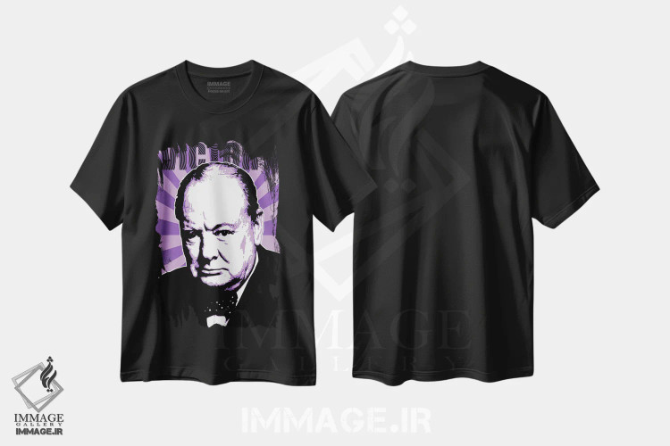 تیشرت مشکی طرح دار پیروزی چرچیل، هنر فاخر معاصر اثر گری هاگبن | فروشگاه ایماژ