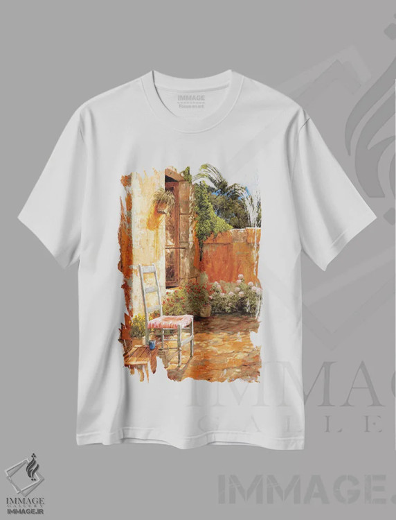 تیشرت سفید طرح دار قهوهٔ صبحگاهی، تزئینی اثر گیل آرشامبو | immage.ir