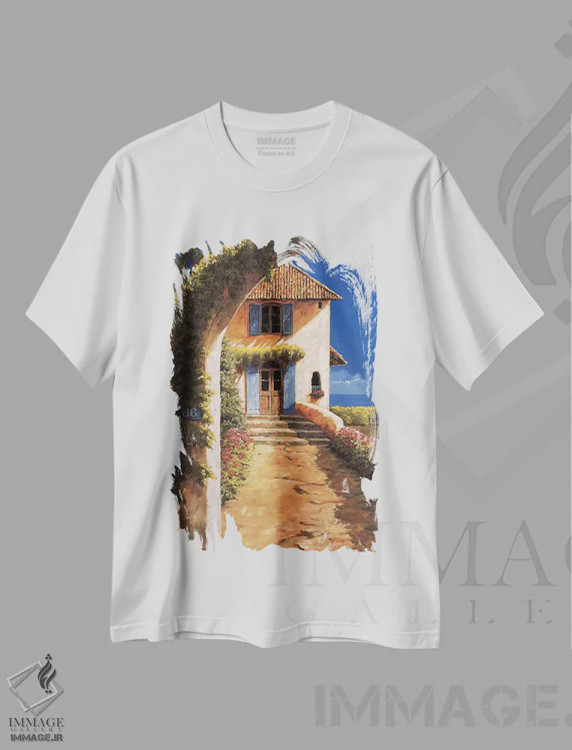 تیشرت سفید طرح دار مهمان نوازی، تزئینی اثر گیل آرشامبو | immage.ir