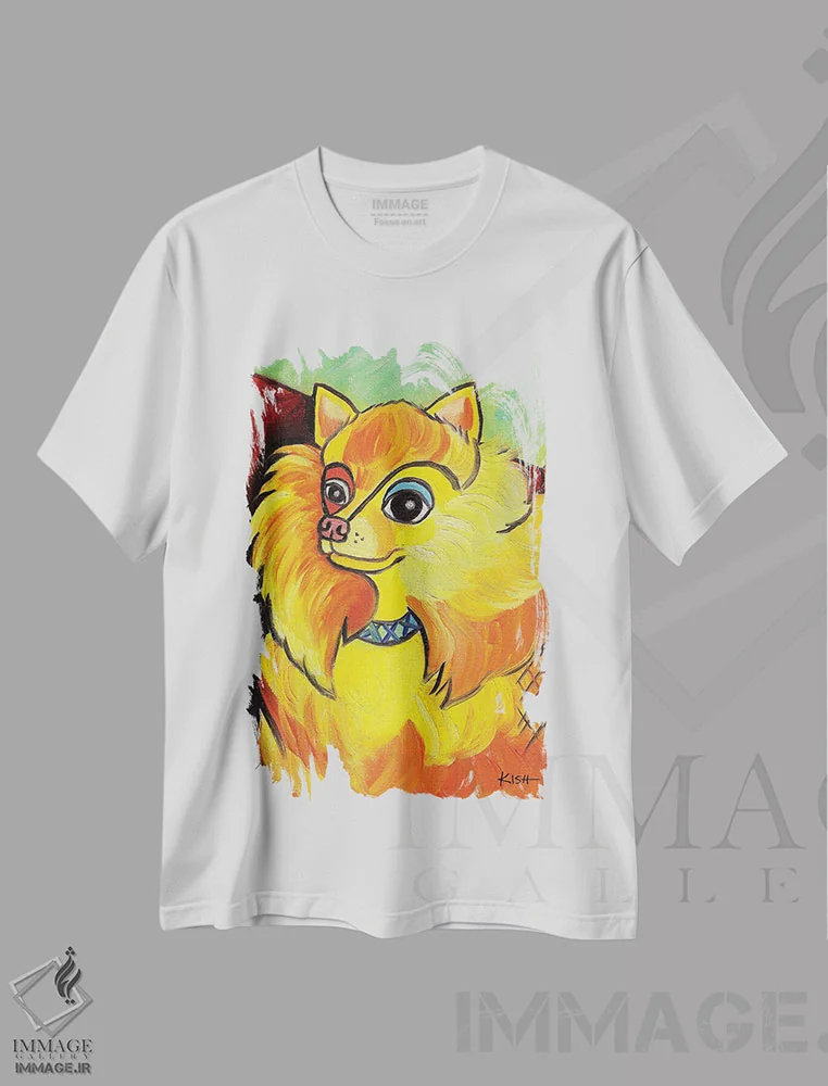 تیشرت سفید طرح دار پامرانین پیکاسو، هنر فاخر معاصر اثر گرچن کیش سرانو | immage.ir