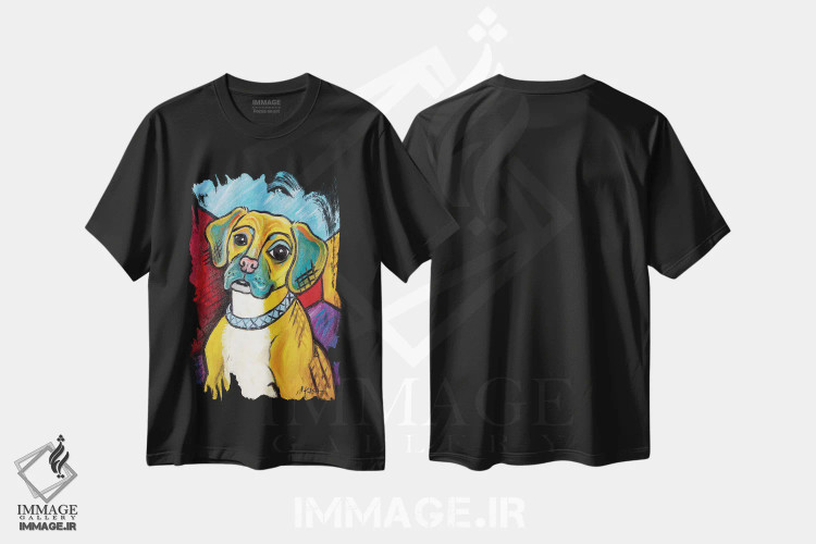 تیشرت مشکی طرح دار پاگل پیکاسو، هنر فاخر معاصر اثر گرچن کیش سرانو | immage.ir