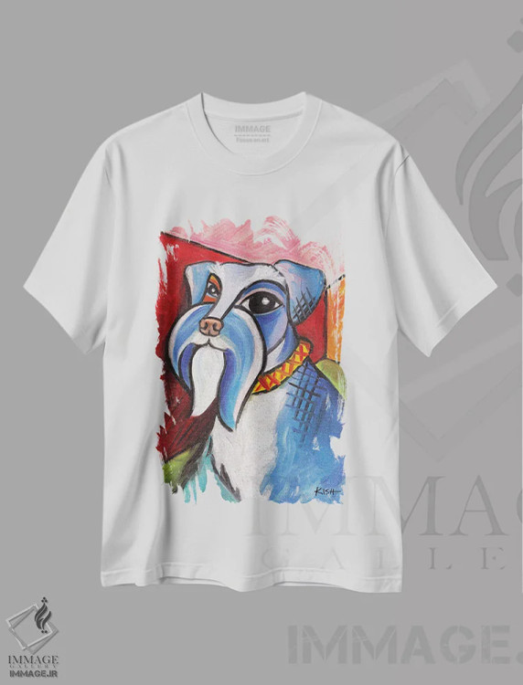 تیشرت سفید طرح دار شنوزر پیکاسو، هنر فاخر معاصر اثر گرچن کیش سرانو | فروشگاه ایماژ