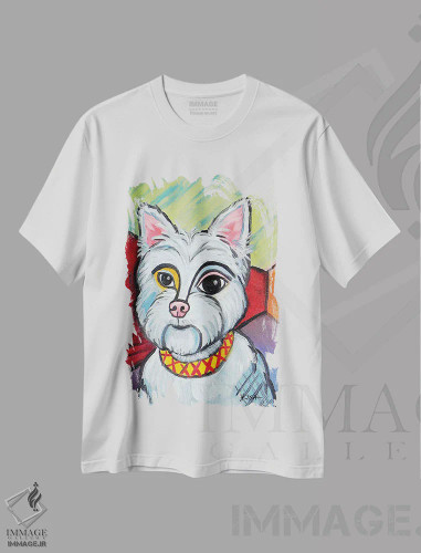 تیشرت سفید طرح دار وِستی پیکاسو، هنر فاخر معاصر اثر گرچن کیش سرانو | فروشگاه ایماژ