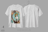 تیشرت سفید طرح دار بیگل رقاص، هنر فاخر معاصر اثر گرچن کیش سرانو | immage.ir