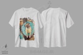 تیشرت سفید طرح دار پاگ رقاص، هنر فاخر معاصر اثر گرچن کیش سرانو | immage.ir