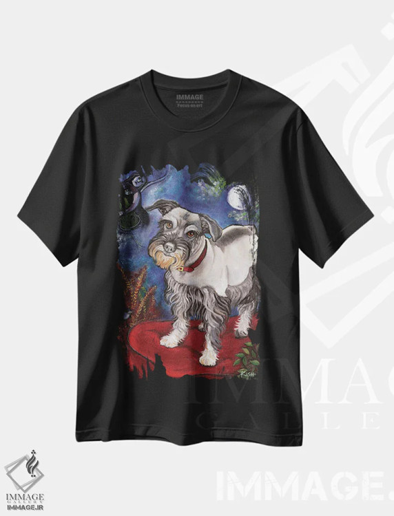 تیشرت مشکی طرح دار خواب شنوزر، هنر فاخر معاصر اثر گرچن کیش سرانو | فروشگاه ایماژ
