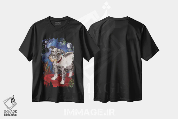 تیشرت مشکی طرح دار خواب شنوزر، هنر فاخر معاصر اثر گرچن کیش سرانو | فروشگاه ایماژ