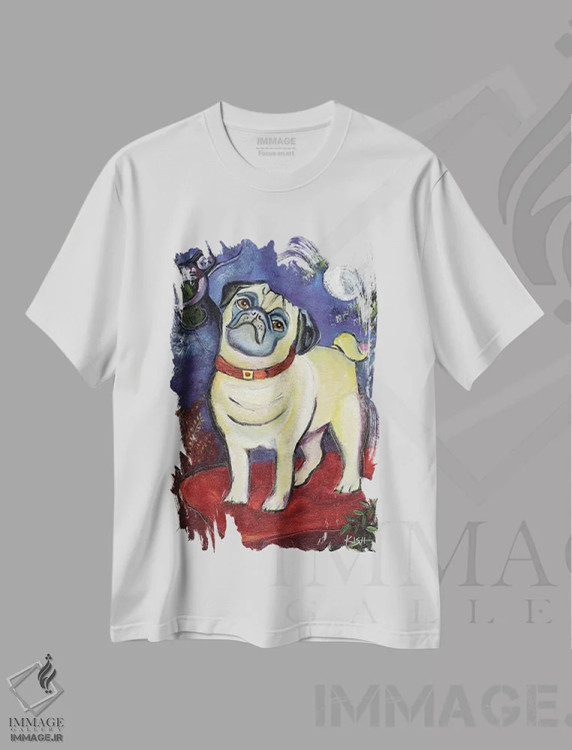 تیشرت سفید طرح دار خواب پاگ، هنر فاخر معاصر اثر گرچن کیش سرانو | immage.ir