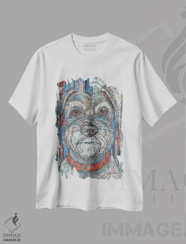 تیشرت سفید طرح دار شنوزر قطره ای، هنر فاخر معاصر اثر گرچن کیش سرانو | فروشگاه ایماژ