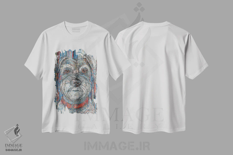 تیشرت سفید طرح دار شنوزر قطره ای، هنر فاخر معاصر اثر گرچن کیش سرانو | فروشگاه ایماژ