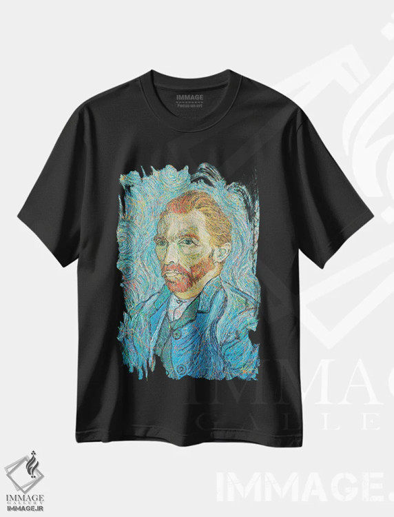 تیشرت مشکی طرح دار وینسنت قطره ای، هنر فاخر معاصر اثر گرچن کیش سرانو | فروشگاه ایماژ