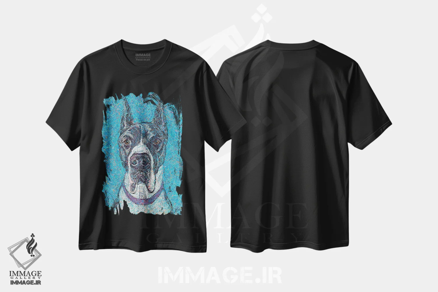 تیشرت مشکی طرح دار گریت دین قطره ای، هنر فاخر معاصر اثر گرچن کیش سرانو | immage.ir